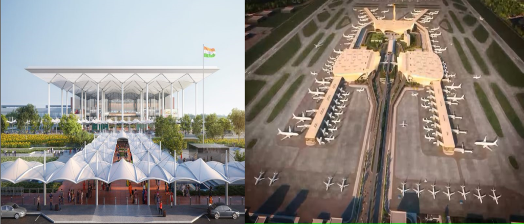 Noida Airport (Left) vs Navi Mumbai Airport(right)
