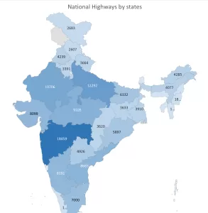 Map of India with state wise National Highways